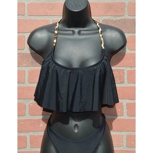 Bongo Black Swim Bikini Top Size Large NWT